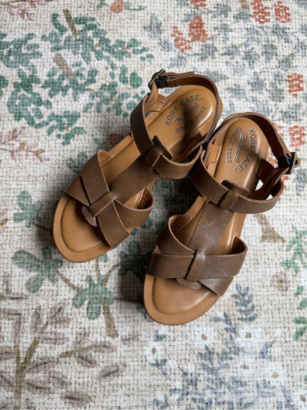 Kork-Ease Brown Leather Strappy Sandals